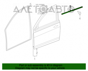 Moldură ușă-sticlă centrală față dreapta Jeep Patriot 11-17, satinată.