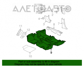 Acoperirea pardoselii pentru Jeep Patriot 11-17, negru.