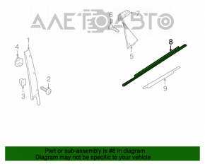 Moldură ușă-sticlă spate centrală dreapta Audi A4 B8 08-16 sedan crom