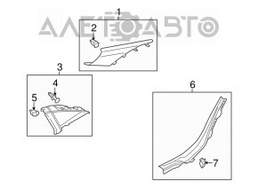 Capac prag interior spate stânga Audi A4 B8 08-16 sedan, negru, zgârieturi