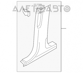 Decorație stâlp central dreapta jos Audi A4 B8 08-16 sedan, negru nou original OEM