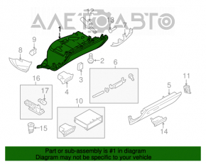 Cutie de mănuși, compartiment Audi A4 B8 08-16 fără CD CHANGER negru