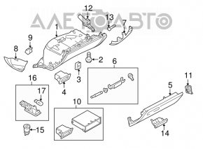 Cutie de mănuși, compartiment Audi A4 B8 08-16 fără CD CHANGER negru