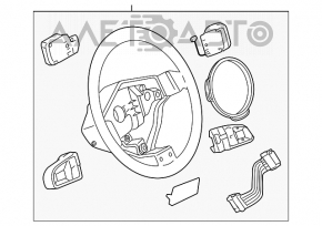 Руль голый Audi A4 B8 13-16 кожа, чёрный, 4 спицы