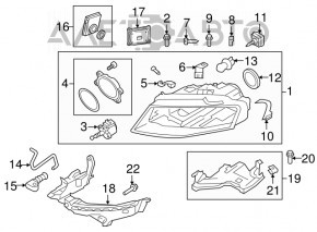 Montare bara fata sub far, exterior dreapta Audi A4 B8 08-12 Dorest nou original OEM