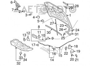 Carlig capota Audi A4 B8 08-16 nou original OEM