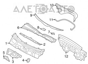 Grila stergatoarelor din plastic Audi A4 B8 08-16