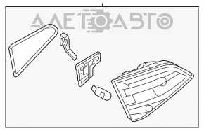 Lampa interioară pentru capacul portbagajului stânga Audi A4 B8 08-12 pre-restilizare, sedan, cu LED-uri, nou, neoriginal.