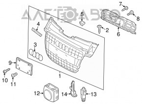 Grila radiatorului asamblată Audi A4 B8 08-12 pre-restilizare fără emblemă nouă neoriginală