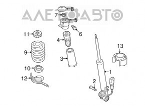 Пружина задняя левая Audi A4 B8 08-16 заниженные, H&R