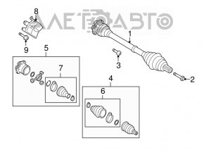 Ax cu semicură dreapta față Audi A4 B8 08-16 2.0T nou, neoriginal.