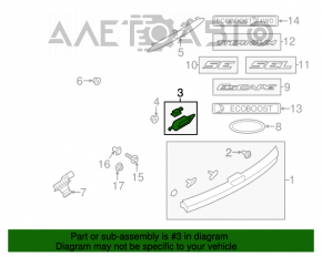 Mânerul de deschidere a portbagajului Ford Escape MK3 13- fără buton.