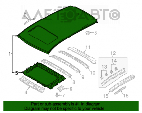 Acoperiș metalic pentru Mazda CX-9 16- cu trapă