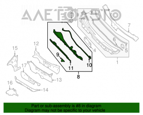 Placa metalică a ștergătoarelor Nissan Rogue 14-20