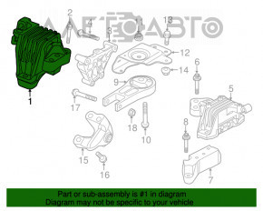 Подушка двигателя правая Chrysler 200 15-17 3.6