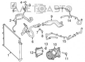 Bobina de aer condiționat, compresor-condensator, prima Chrysler 200 15-17 3.6