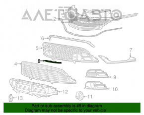 Grila centrala a Chrysler 200 15-17