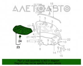 Izolația capotei VW CC 13-17, nouă, originală OEM