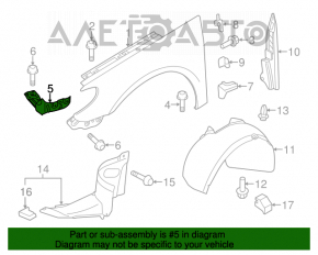 Suport aripi dreapta față VW CC 08-17 nou OEM original