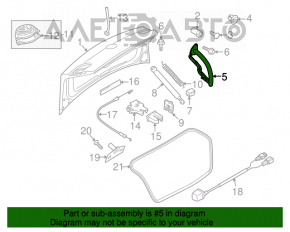 Buclele capacului portbagajului dreapta VW CC 13-17 restul