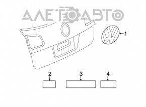 Camera de vizionare spate cu mâner VW CC 08-17 asamblată