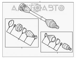 Привод полуось передняя правая Audi A3 8V 15-16 1.8T, 2.0T FWD