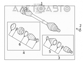 Привод полуось передняя правая Audi A3 8V 15-16 1.8T, 2.0T FWD