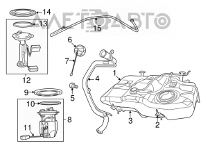 Заливная горловина топливного бака Jeep Compass 11-16 2.0 2.4