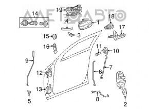 Blocare ușă față stânga Dodge Challenger 09 - tip 2