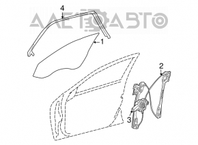 Geam electric cu motor, stânga față, Dodge Challenger 09-