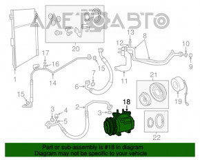 Compresorul de aer condiționat Dodge Challenger 09-14 3.6