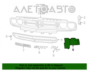 Deflectorul radiatorului dreapta pentru Dodge Challenger 09- 3.6