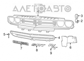 Deflectorul radiatorului dreapta pentru Dodge Challenger 09- 3.6