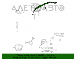 Perna de siguranță airbag laterală cortina stânga Dodge Challenger 09-14 pre-restilizare.