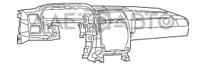 Torpedo panoul frontal fără AIRBAG Dodge Challenger 09-14 pre-restilizare, negru, prins rupt, crăpat.