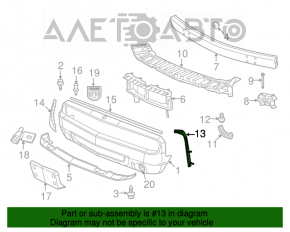 Suportul pentru bara de protecție față dreapta Dodge Challenger 09-14 pre-restilizare