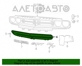 Нижняя решетка переднего бампера Dodge Challenger 09-14
