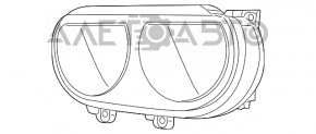 Far stânga față goală Dodge Challenger 09-14 halogen