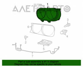 Far stânga față goală Dodge Challenger 09-14 halogen