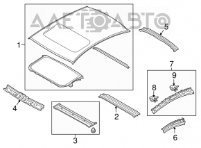 Acoperiș metalic pentru Subaru Legacy 15-19 cu trapă, tăiat, lovituri, zgârieturi