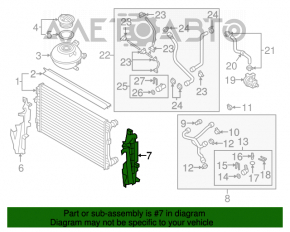 Дефлектор радиатора левый VW Jetta 15-18 USA 1.4T сломано крепление, надорван