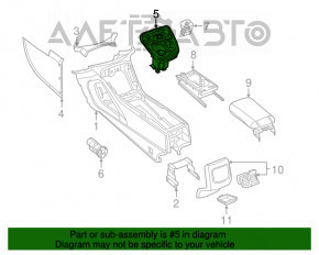 Накладка центральной консоли Chrysler 200 15-17 черн, полез хром