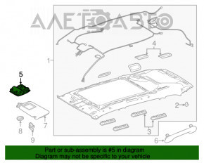 Plafonul de iluminare frontal pentru Toyota Highlander 14-19 gri sub geamie.