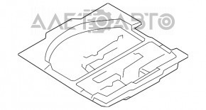 Spumă de polistiren sub instrumentul Subaru Outback 15-19 are marginea ruptă.