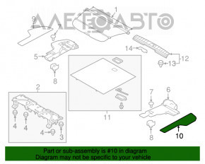 Пол багажника левый Subaru Outback 15-19 черный