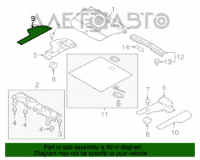 Пол багажника правый Subaru Outback 15-19 черный