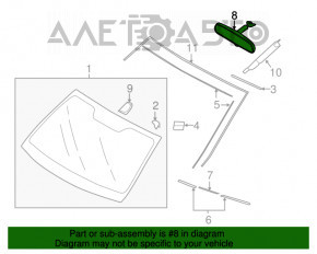 Oglindă interioară pentru Subaru Outback 15-19, neagră, cu control