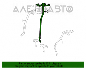 Centura de siguranță spate stânga pentru Subaru Outback 15-19, culoare neagră.