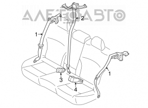 Centura de siguranță spate stânga pentru Subaru Outback 15-19, culoare neagră.