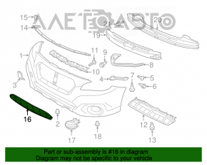 Нижняя решетка переднего бампера Subaru Outback 15-17